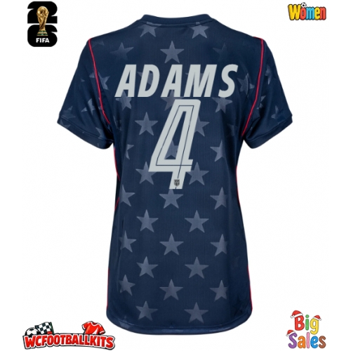 United States Tyler Adams #4 Replica Away Stadium Shirt for Women World Cup 2026 Short Sleeve